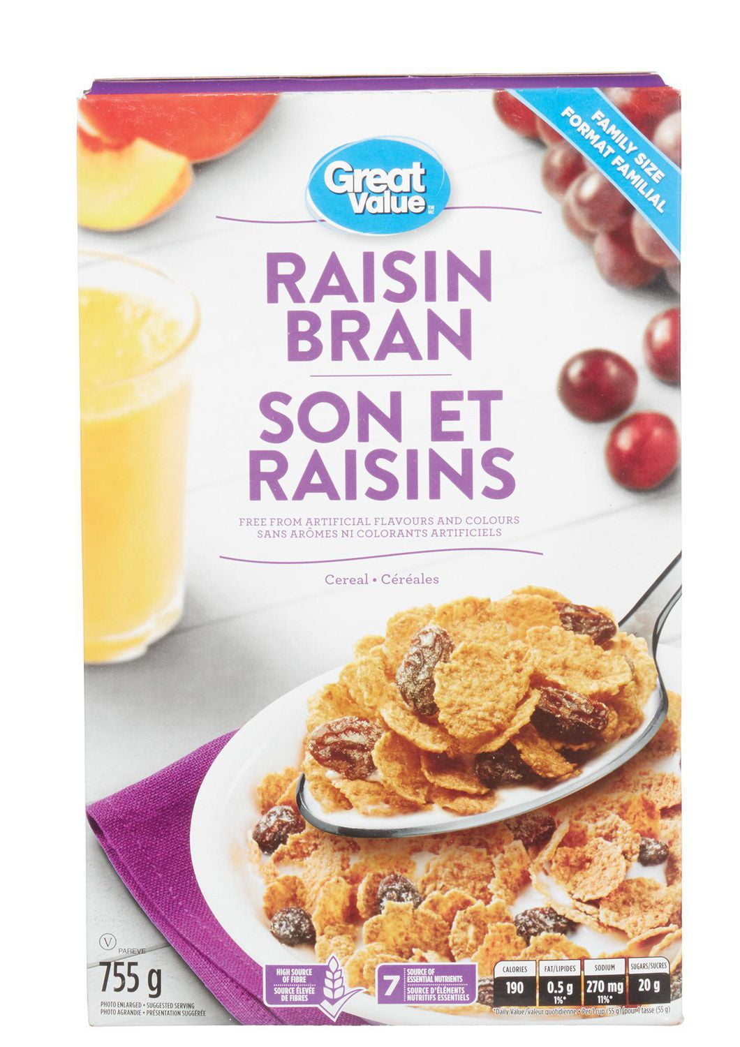 Great Value Family Size Raisin Bran