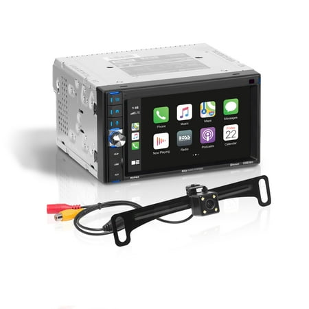 BOSS Audio Systems BCP62-RC Car Audio Stereo System - Apple CarPlay Car, 6.2 inch Double Din, Capacitive Touchscreen, Bluetooth Audio & Calling Head Unit, USB, Backup Camera, Multi-Color Illumination