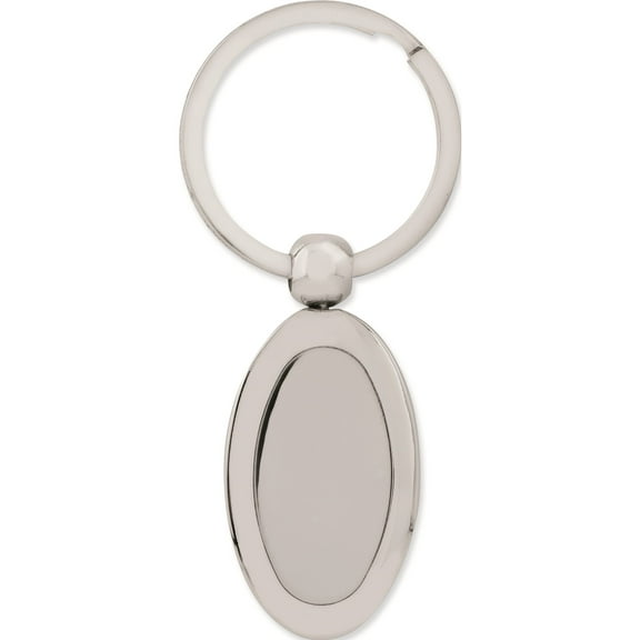 Nickel-Plated Polished Oval Key Ring Designer Jewelry by Sweet Pea