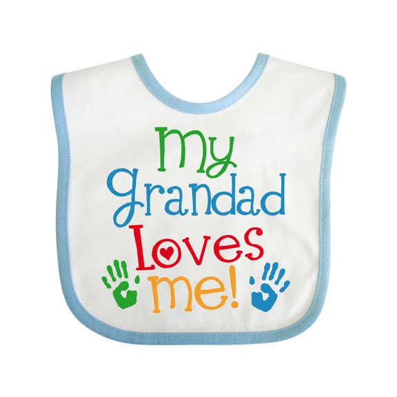 Inktastic My Grandad Loves Me Boys or Girls Baby Bib