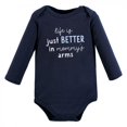 thumbnail image 3 of Hudson Baby Infant Boy Cotton Long-Sleeve Bodysuits, Hugasaurus, 0-3 Months, 3 of 7