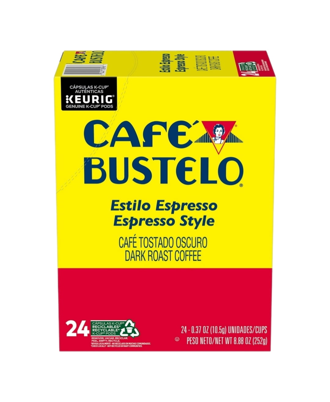 Cafe Bustelo Espresso Style Coffee K Cups 2 Pack, Each Box Contains 24 K Cups