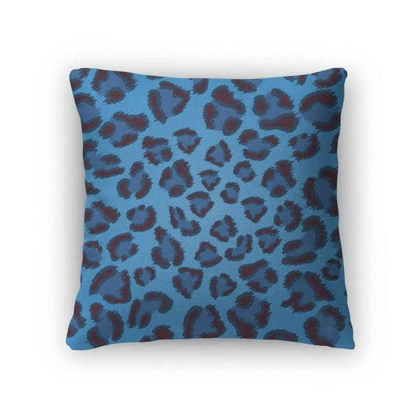 Throw Pillow, Blue Leopard Pattern