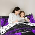 thumbnail image 4 of Homewish Purple Black Console 7-Piece Twin Bedding Sets,Gamer Gaming Bedding Comforter Set,3D Cartoon Gamepad Sheet Sets For Adults,Luxury Bedroom Decor Reversible, 4 of 8