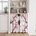 thumbnail image 6 of Pink Flowers Kitchen Curtains 45 Inch Length, Pink Blossoms Botanical Floral Branches Tiers Curtains for Bathroom Bedroom Cafe, Light Filtering Small Window Treatment Short Drapes 2 Panels 42"Wx45"L, 6 of 8