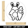 thumbnail image 2 of Bunny Carrot Friends Easter Self-Inking Rubber Stamp Ink Stamper - Purple Ink - Mini 1/2 Inch, 2 of 7