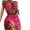 Hot Pink, variant on Womens Bikini Set with Swim Skirt Bathing Suit Mini Wrap Skirt Beach Cover Up Fashion Solid Color Bikini Split Swimwear Three Piece Set Red
