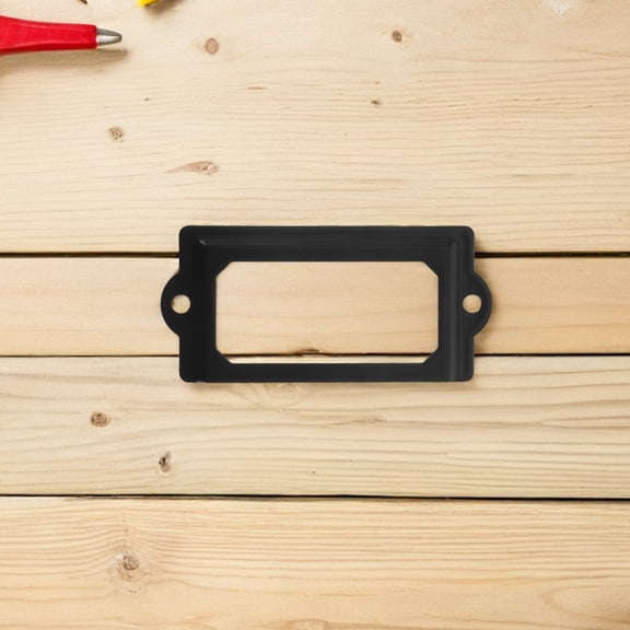 GAXIRE 20Pcs Retro Metal Label Frames Black Name Card Holders for Furniture Office and Desk Use