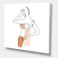 thumbnail image 3 of Designart ' One Line Woman Portrait With Shapes and Leaves II ' Modern Canvas Wall Art Print, 3 of 4