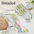 thumbnail image 3 of Boho Green Flower Pillow Covers Queen, Botanical Watercolor Leaf Floral Soft Brushed Microfiber Breathable Throw Pillow Covers, Pillowcase with Zipper for Couch Sofa Bedroom Living Room 20"x30", 3 of 9