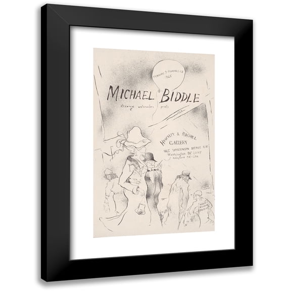Michael Biddle 11x14 Black Modern Framed Museum Art Print Titled - Michael Biddle, Drawings, Watercolors, Prints (1965)