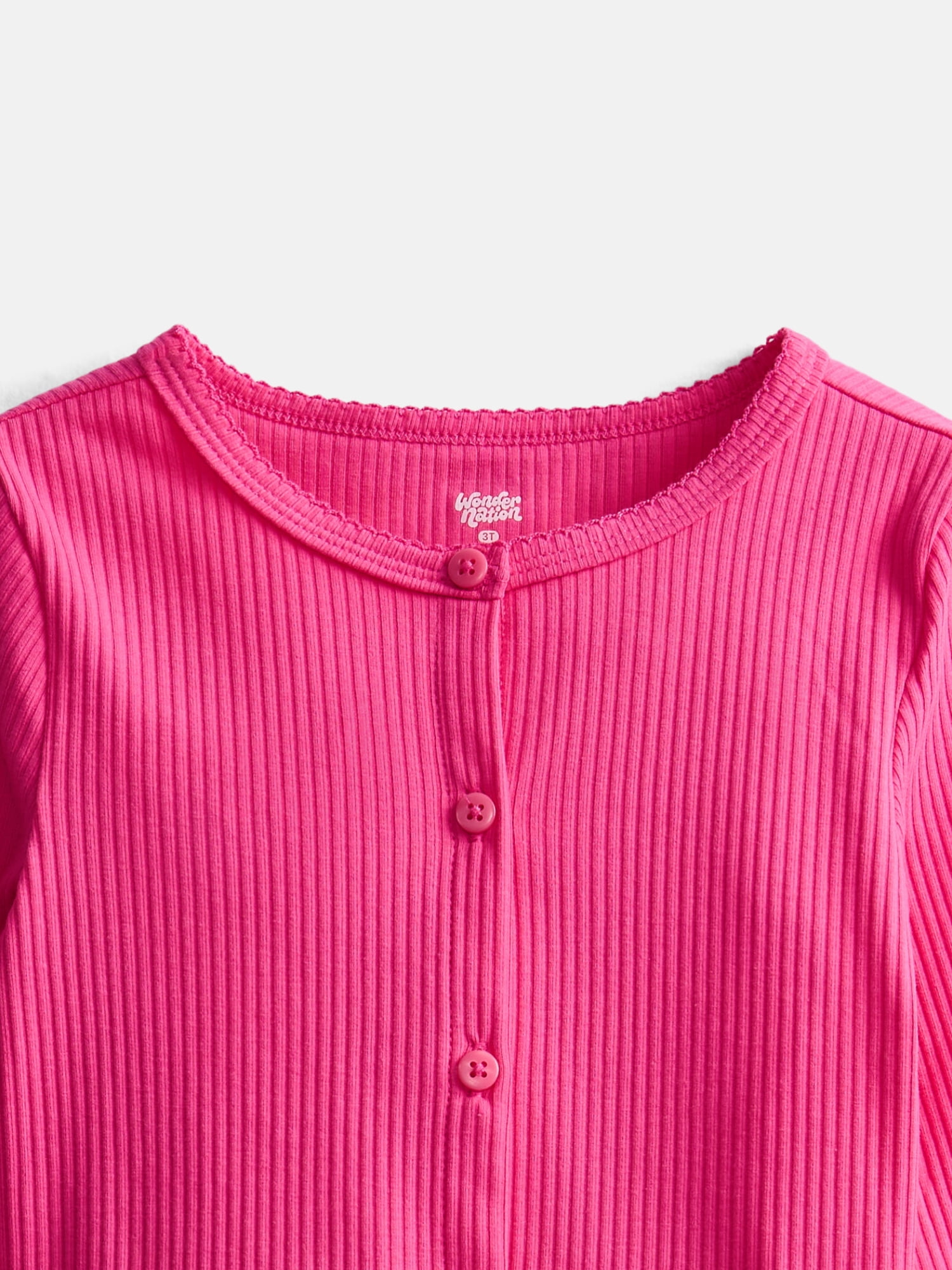 Wonder Nation Toddler Girls' Ribbed Cardigan with Long Sleeves, Sizes 18M-5T
