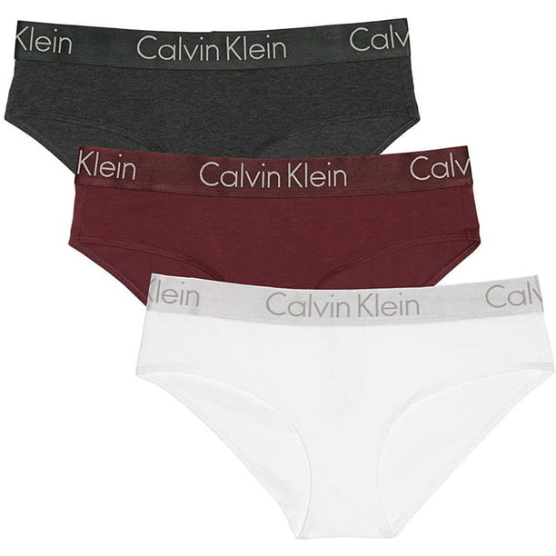Calvin Klein - Calvin Klein Womens Logo Hipster Panty 3 Pack Maroon ...