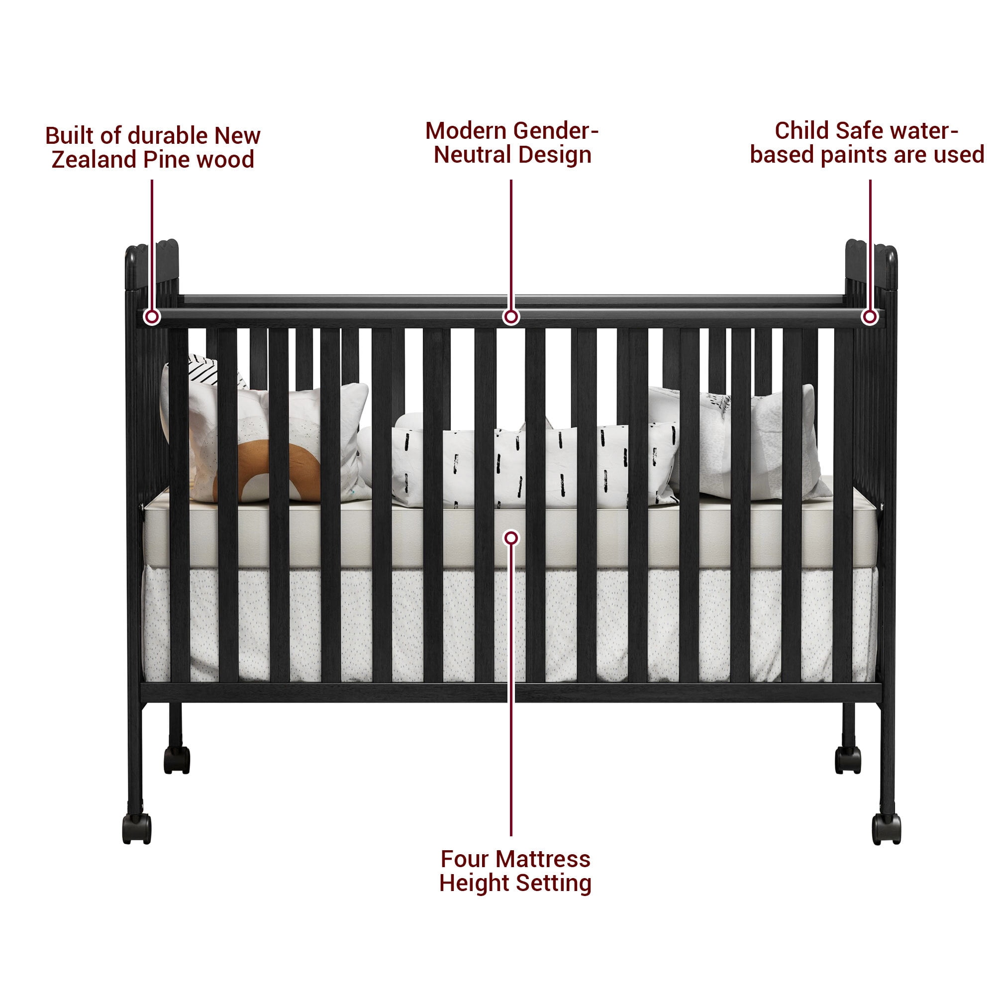 Bassett drop side crib clearance