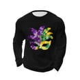 thumbnail image 2 of Mens Casual Camisetas de Manga Larga Cuello Redondo con Estampado de Carnaval, Suelto Elástico Top de Fitness para el Uso Diario, 2 of 5