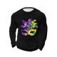 thumbnail image 3 of Mens Casual Camisetas de Manga Larga Cuello Redondo con Estampado de Carnaval, Suelto Elástico Top de Fitness para el Uso Diario, 3 of 5