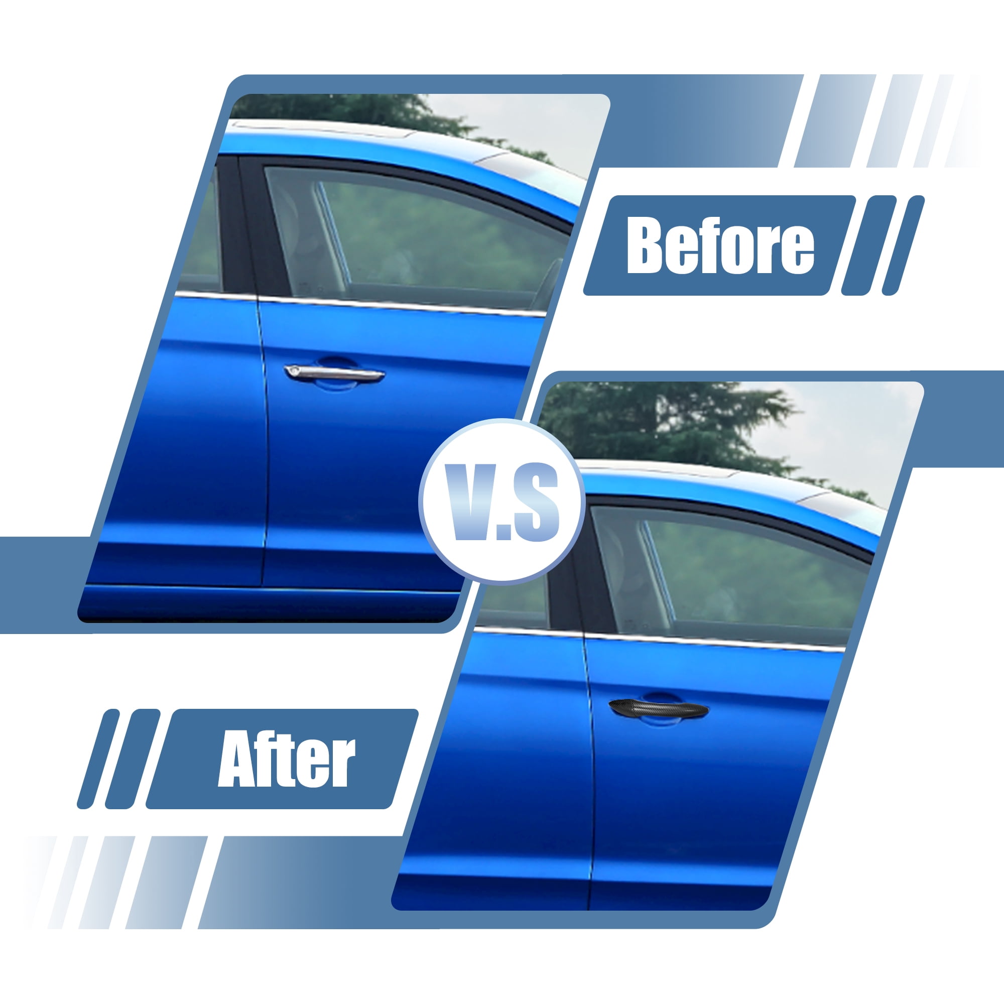 Unique Bargains 8pcs Exterior Door Handle Cover Trim for Hyundai Elantra 2011-2016 Black