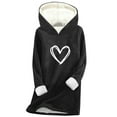 thumbnail image 2 of DPTALR Women's Fashionable Casual Printed Thickened Long Sleeve Hooded Sweatshirt,Black,Size XXXL, 2 of 5