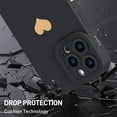 thumbnail image 3 of Designed for iPhone 13 Pro Max Case (6.7 in) for Women Slim Silicone Camera Lens Protective Case with Cute Gold Heart Pattern Silky-Soft Touch Shockproof Cover for iPhone 13 Pro Max-Black, 3 of 11