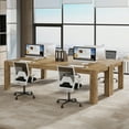 thumbnail image 5 of Finmind 79-Inch Two Person Desk for Home Office, Extra Long Desk Double Computer Table Large Writing Workstation, Light Brown, 5 of 8