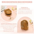 thumbnail image 3 of Uxcell Mini Backpack Cute Cosmetic Bag for Women PU Leather Creative Keychain Brown, 3 of 7