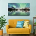 thumbnail image 2 of Lake Reflection Aurora Mountains Wall Art Aurora Borealis Picture Canvas Art Northern Lights Framed Painting Wall Decor For Home Office Bedroom Livingroom Reeady to Hang, 2 of 6
