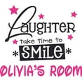 thumbnail image 2 of Laughter Smile Quote Quotes Cartoon Customized Wall Decal - Custom Vinyl Wall Art - Personalized Name - Baby Girls Boys Kids Bedroom Wall Decal Room Decor Wall Stickers Decoration Size (18x20 inch), 2 of 2