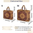 thumbnail image 3 of Boho Mandala Vintage Corduroy Tote Bag Handbag Large Messenger Bag Shoulder Crossbody Zipper Bag Purse, 3 of 8