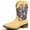 Yellow, variant on Men's Camo Western Cowboy Mid Calf Boots - Pull On Pointed Toe Outdoor Hunting Boots with Stacked Heel & Square Toe
