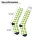 thumbnail image 2 of Fotbe White Green Plaid Calcetas Divertidas Estampadas para Hombre y Mujer, Calcetas de Algodón hasta la Rodilla para Caminar, Correr, Enfermería y Embarazo, 2 of 6