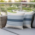 thumbnail image 2 of Outdoor Waterproof Pillow Covers Blue Stripes Abstract Geometric Decorative Throw Pillow Protectors,Pillowcase Cushion Cases for Patio Sofa Garden Couch,18x18in,Pack of 2, 2 of 14