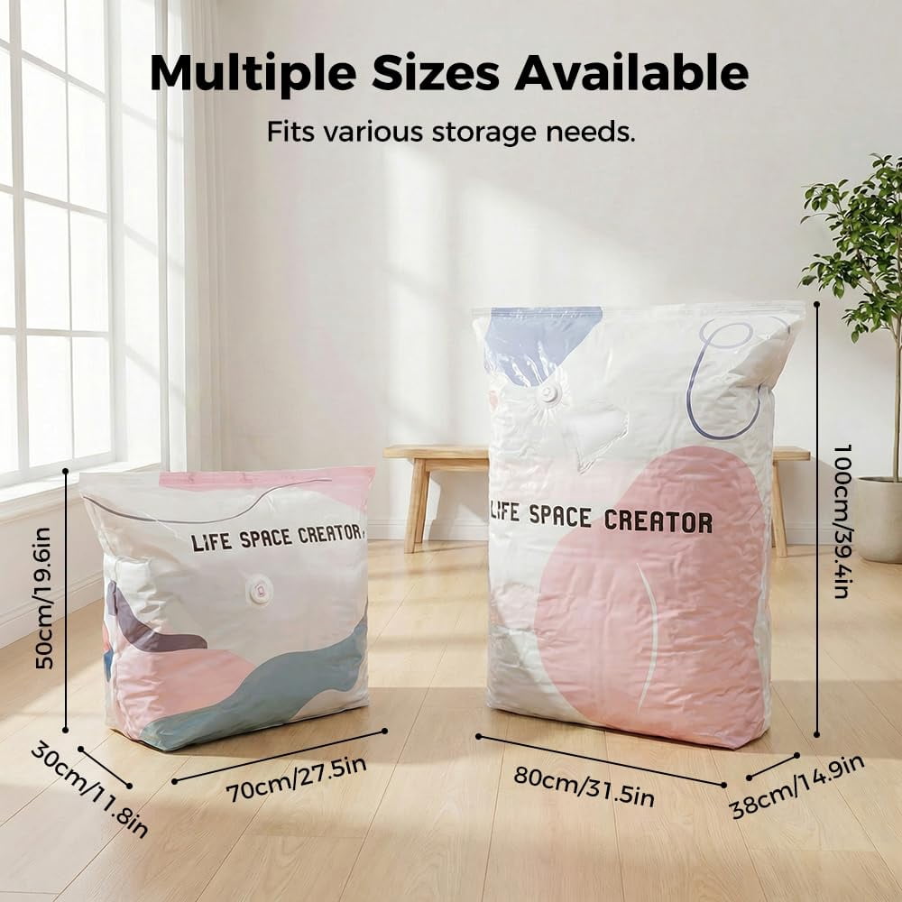 Better Life Space Bags, No Pump Vacuum Storage Bags for Clothes