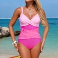 thumbnail image 2 of WAYUTE One Piece Swimsuit Women Contrast Color Swimsuit Athletic Rash Guard for Beach Pool Surfing Tummy Control Swimwear, 2 of 5