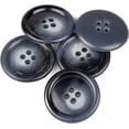thumbnail image 1 of Mibo 5pcs Urea Coat Buttons with Rim - 4 Hole - 54L(34mm) - Midnight Blue Blend, 1 of 2