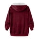 thumbnail image 4 of Puntoco Moda Mujer Cremallera V-Cuello Jersey Tops Manga Larga Con Capucha Blusa Sudadera Puntoco Puntoco-3540, 4 of 5
