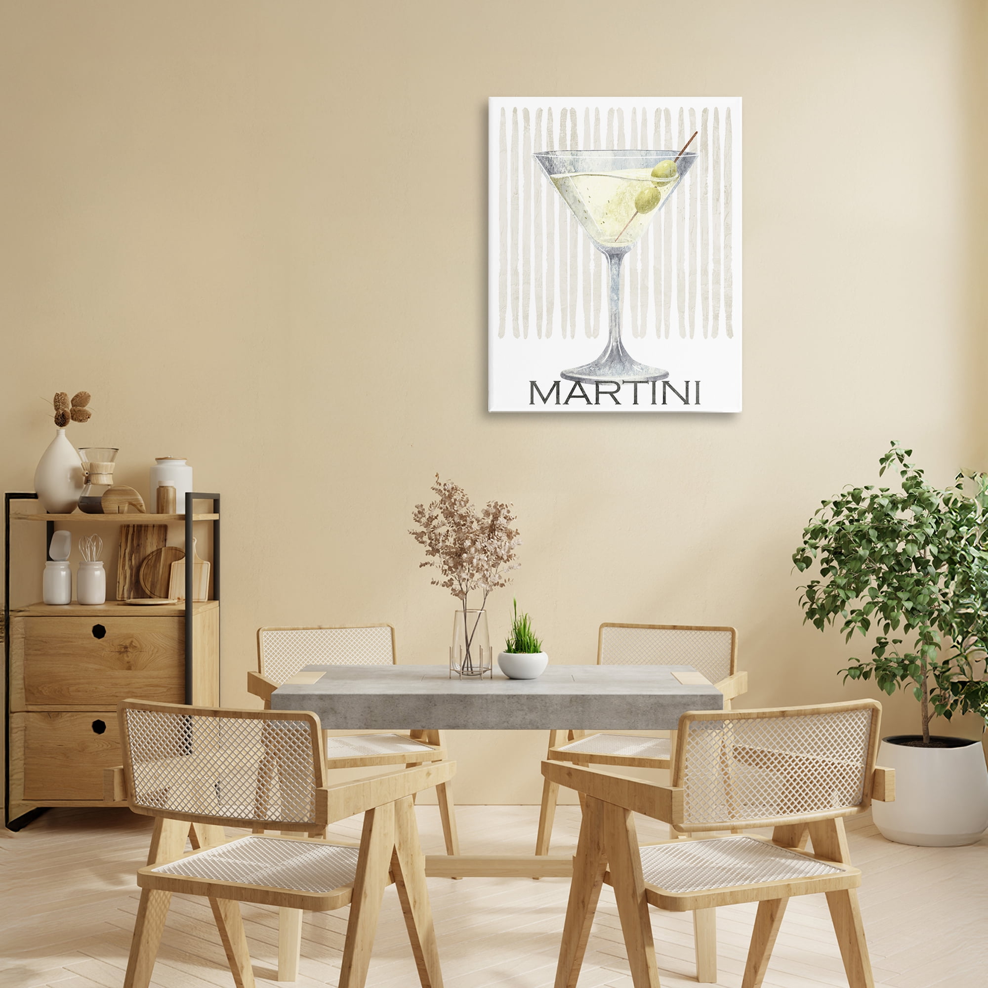 Stupell Industries Subtle Martini Drink Canvas Wall Art, design by Kim Allen