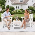 thumbnail image 3 of SERWALL 6 Piece Patio Furniture Set,HDPE Outdoor Furniture Bistro Set with Coffee Table for the Patio,White, 3 of 8