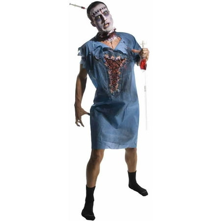 Zombie Patient Hospital Gown Walking Dead Fancy Dress Up Halloween Adult