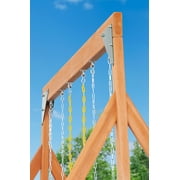 Trailside Cedar Swingset with Belt Swings and Trapeze Bar, All Wood, Hardware, and Assembly Instructions Included
