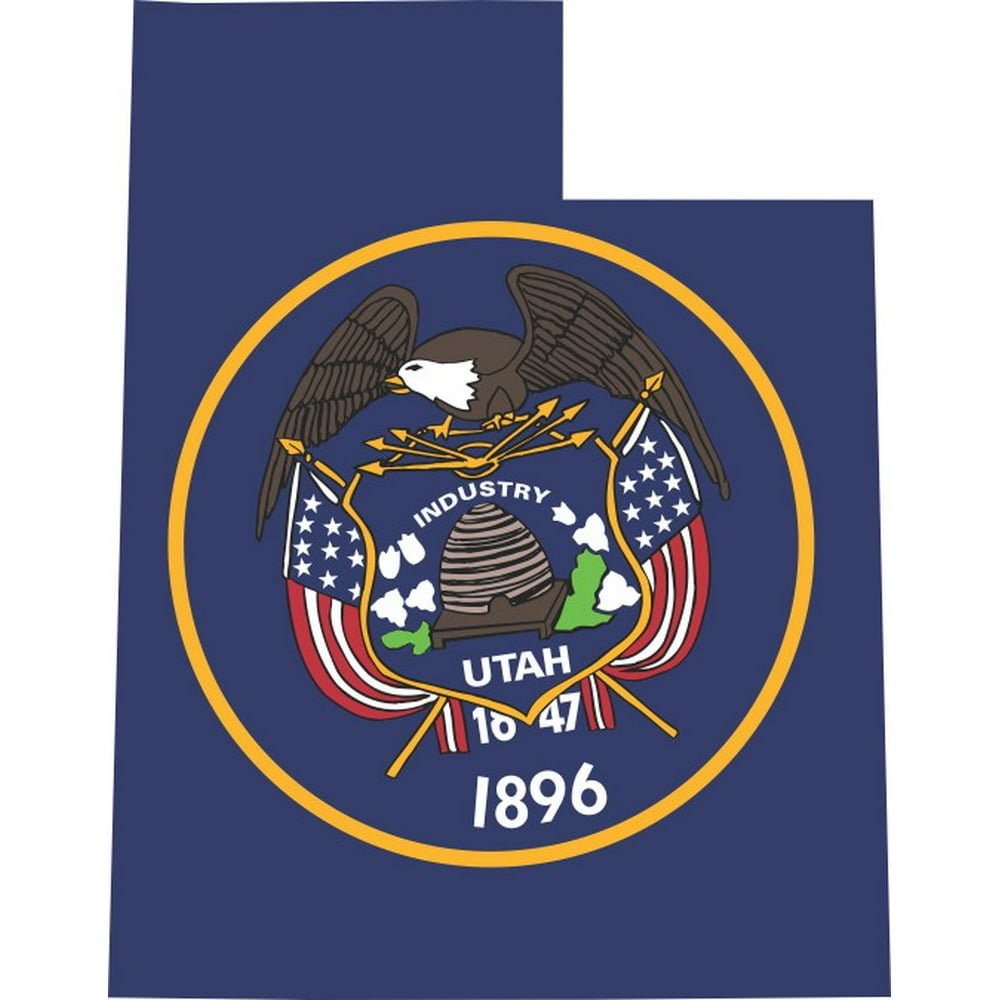 4.5in x 3.5in Die Cut Utah State Flag Sticker