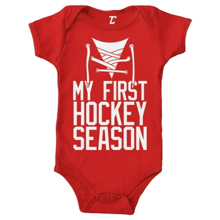 

My First Hockey Season - Sports Fan Bodysuit (Red 12 Months)