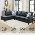 thumbnail image 5 of PonLiving Sectional Sofa Set for Living Room Furniture Set，Faux Leather L-Shape Sectional Sofa, 5 of 6