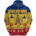 thumbnail image 3 of Sudadera con cremallera y estampado 3D de la bandera de Rumania para hombre, sudaderas con capucha y emblema rumano, sudaderas holgadas de manga larga a la moda para la calle, 3 of 5
