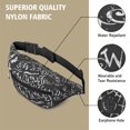 thumbnail image 5 of Fanny Pack Black Halloween Letter Bat Pattern Waist Pack Bag,Running Cross Bag,Waterproof Large Fanny Packs for Women Men for Travel Running Hiking Cycling, 5 of 6