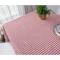 thumbnail image 3 of Mantel rectangular con cinta roja + flecos de algodón y lino a rayas, mantel lavable, resistente al aceite y a las manchas, fácil de cuidar, para interior, exterior, jardín, restaurante y celebracione, 3 of 5