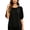 Black-Clothes, variant on Women's Puff Sleeve Blouse Round Neck Solid Color Lightweight Casual Summer Top Black M