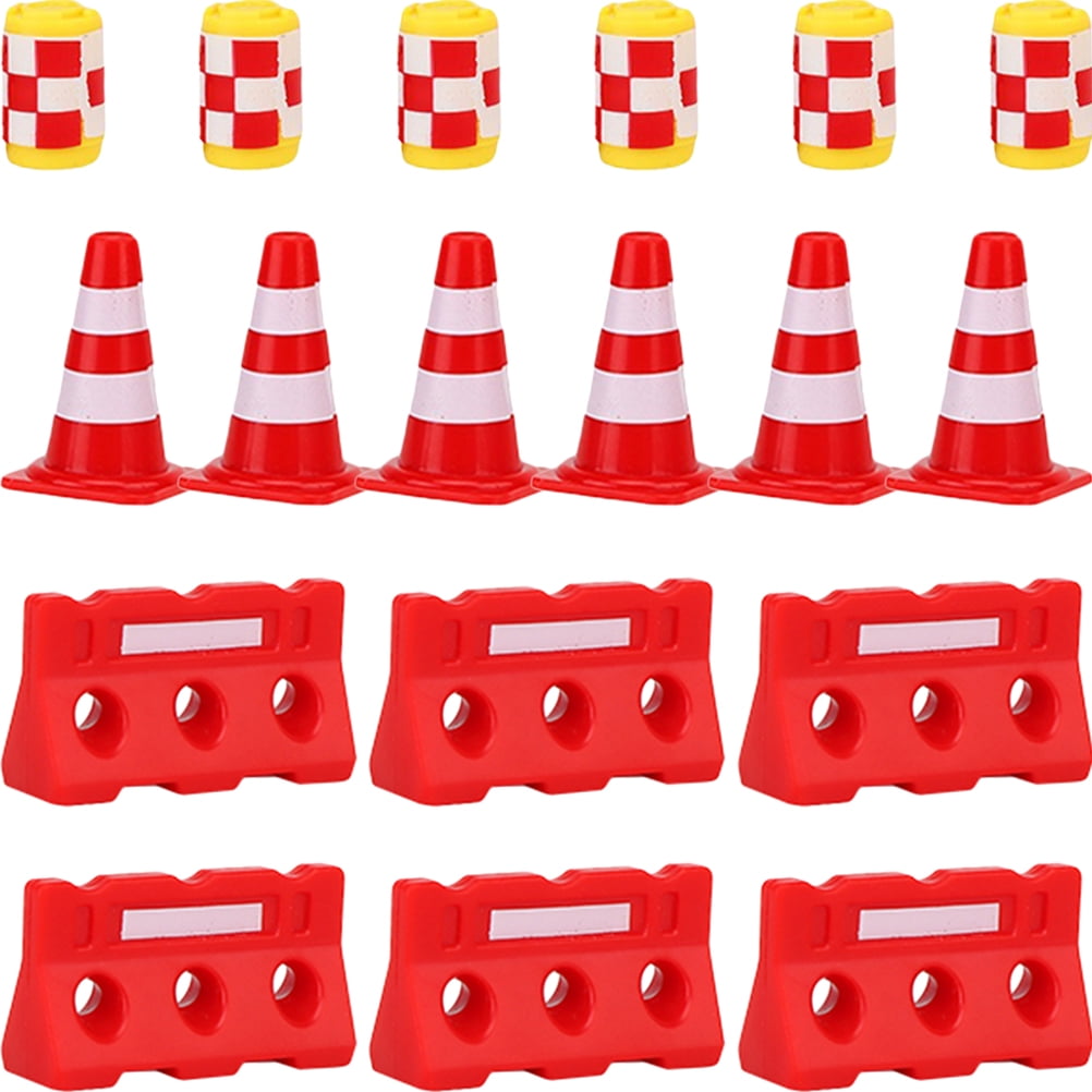 36pcs Mini Traffic Cones Mini Fences and Buckets Traffic Road Toy ...