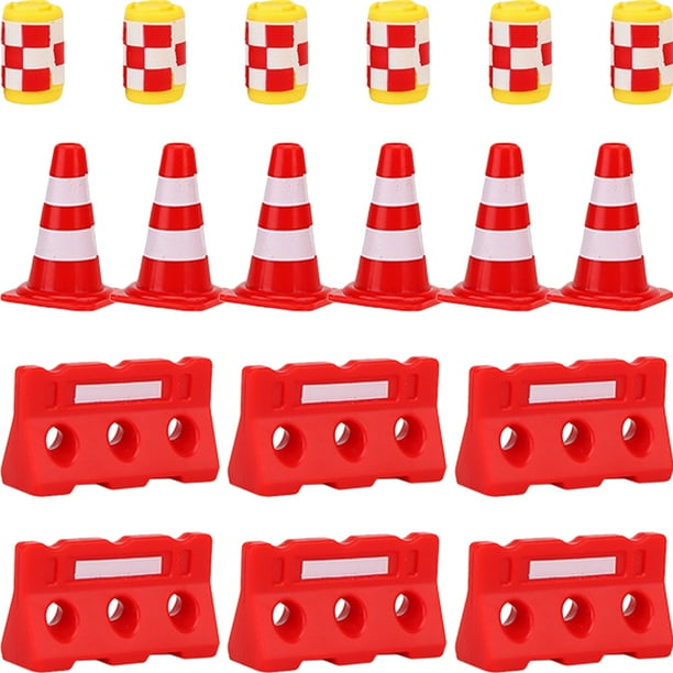 Mini conos de tráfico 36pcs mini cercas y cubos de tráfico de tráfico de juguetes de juguete juguetes de tráfico juguetes