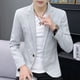 thumbnail image 3 of Chaqueta de traje de lino gris para hombre, chaqueta de un solo pecho, blazer para hombre, novedad de verano en ropa sencilla, moda 2024, informal, clásica, 3 of 5