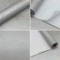 thumbnail image 3 of 1pc Silver Gray Silk Contact Paper, Self Adhesive Wallpaper, Peel And Stick, Removable Home Decoration For Cabinet Countertops Furniture Room Background, 3 of 4
